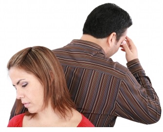 man and woman in divorce situation